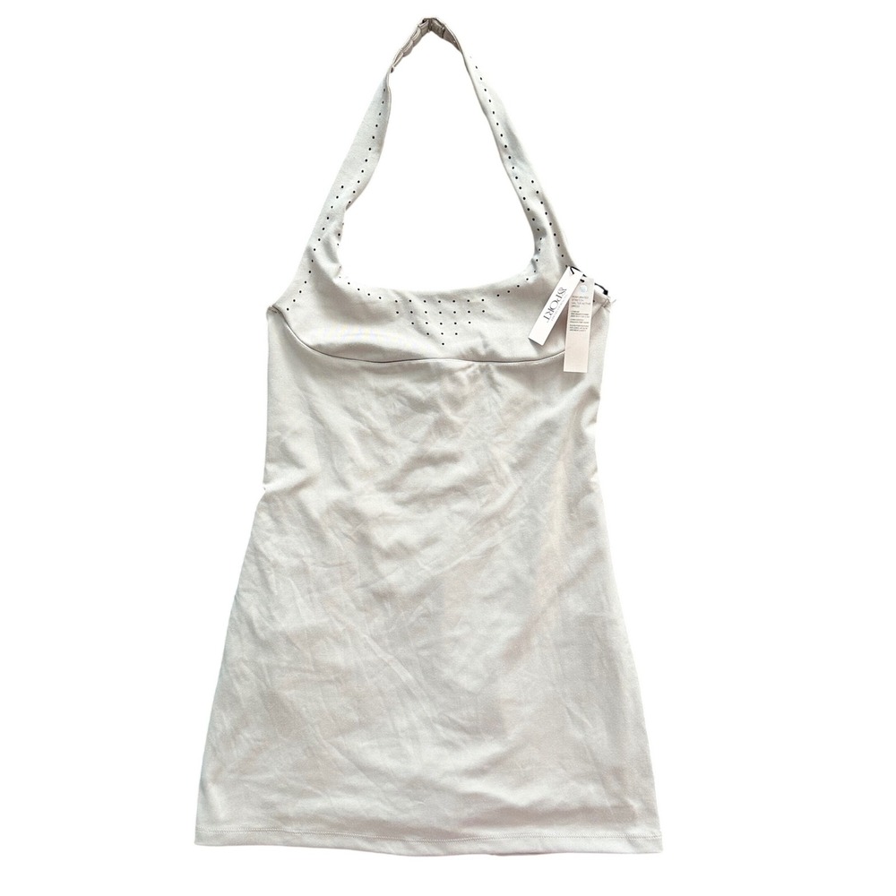 Victoria's Secret Perforated Stretch Halter Active Skort Dress Beige XS NWT